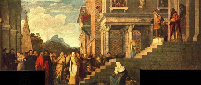 TIZIANO Vecellio Presentation of the Virgin at the Temple China oil painting art